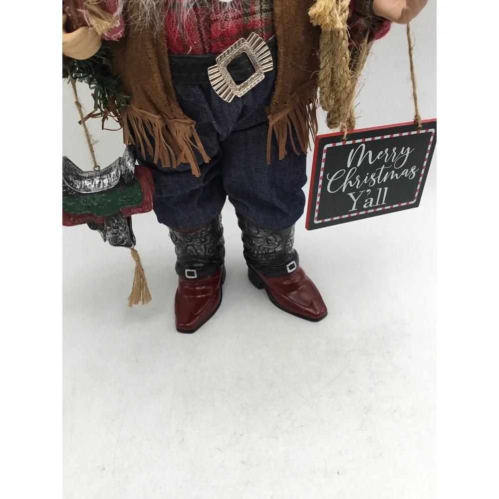 North‎ Pole Trading Co Cowboy Santa Claus Western Figurine Merry Christmas Yall